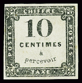 N°1 10c noir lithographié neuf (*) TB (certificat 