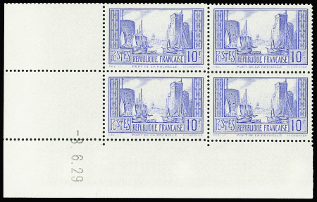 N°261 10f La Rochelle type I outremer pâle 8.6.29 