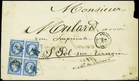 PAS-DE-CALAIS GC 258 sur n°14 sur lettre avec CàD
