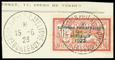 N°182 1fr Congrès de Bordeaux, cachet de l'exposition