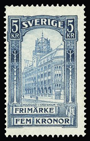 N°50 5k bleu hôtel des postes de Stokholm neuf **
