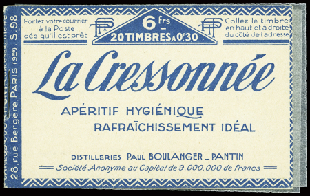 N°192-C5 2 carnets de 20 timbres Semeuse Camée n°192b