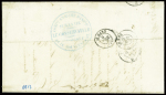 N°16 40c orange obl roulette accordéon de petits points noirs du bureau central + CAD "12 Paris 12 (60)" (1856) sur lettre du 2ème échelon pour Le Man