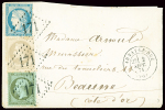 N°19 + 27 + 37 obl GC 171 + T17 "Arnay le Duc (20)" (2 sept 71 - 2ème jour du tarif) sur lettre, AFF tricolore. TB