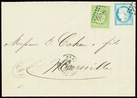 N°20+37 obl GC 2240 + CAD "Oran bat a vap" (3 nov 71) sur lettre pour Marseille