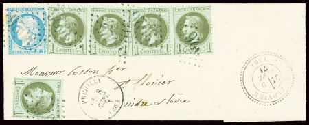 N°25, 5 pièces obl GC 3026 + T16 "Preuilly (36)" (8