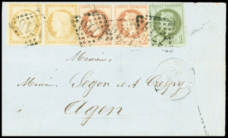 N°25 + n°26 en paire + n°36 en paire obl GC 1716 + T17 Grenoble (16.9.71). Signé Baudot. TB