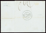 N°36 + 37 + 42 obl GC 2748 + T17 "Orthez (64)" (4 oct 1871) sur lettre. TB