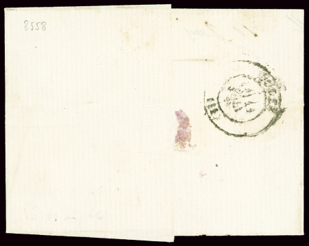N°43 10c bistre, 2 pièces obl T17 "Decazeville" (10 juin 1871) sur lettre. Jolie pièce