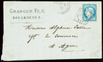 N°44 obl GC 1335 + T16 Douarnenez (25 janv 71) sur lettre. TB