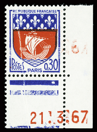 N°1354 blason de Paris, avec très beau plis accordéon