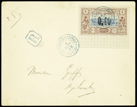 N°22 bdf sur env. recommandée locale de Djibouti 1909,
