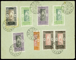 N°47A +7 autres timbres au verso d'un env. locale de