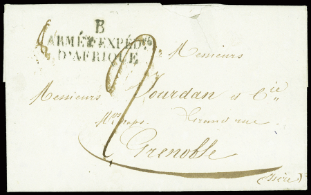 1834-1859, 4 lettres avec MP : "A ARMEE EXPEDre D'AFRIQUE"
