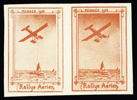 RALLYE AÉRIEN DE MONACO 1914 - N°TS1 Vignette rouge