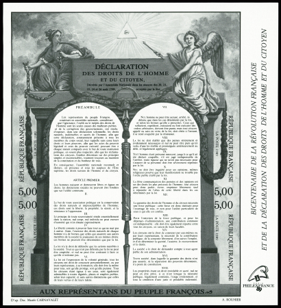 N°11b Déclaration des droits de l'homme, en noir ND,