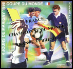 MARIGNY Bloc n°10 surchargé FRANCE CHAMPIONNE DU MONDE