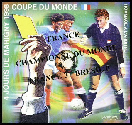MARIGNY Bloc n°10 surchargé FRANCE CHAMPIONNE DU MONDE