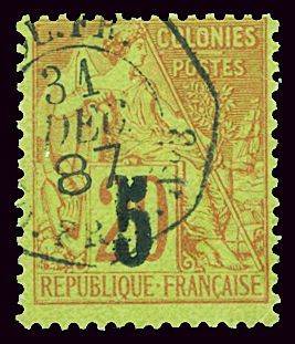 N°1A obl. càd octogonal maritime, TB