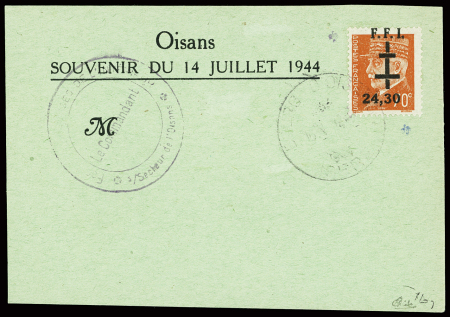 BOURG D'OISANS : N°1 à 3 obl. 14.7.44 sur 3 cartes