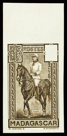 N°184 Type Gallieni, Non dentelé et valeur omise, bdf,
