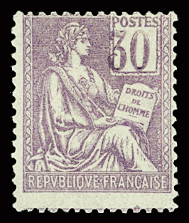 N°113a et 115a Mouchont Type I, variété chiffre très
