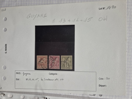 1886-1945, Collection de GUYANE obl. en un album, avec