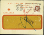 Rotes Kreuz 1942-44 Kl. Sammlung Rotes Kreuz Vordruck Kgf.- Briefe, meist Afrika (Djibouti, Sudan, etc.)
