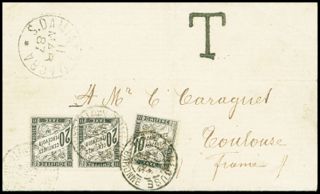 1887, Lettre non-affranchie de San Damaino Macra 11