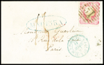 1861, 25r sur lettre pour Paris, marquo ovale MADEIRA