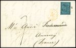 1854 (6 March), Folded entire to Annonay in France bearing