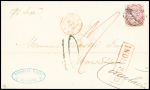 1856 (8 Sept.) Folded entire bearing 1856/64 8a carmine