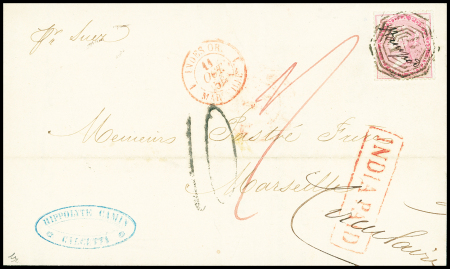 1856 (8 Sept.) Folded entire bearing 1856/64 8a carmine