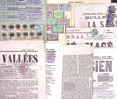 1850-1950env. Important lot de lettres, journaux avec diverses oblitérations