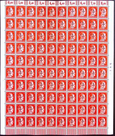 HAGUENAU, N°1 à 6 timbres à l'effigie de Hitler surchargés