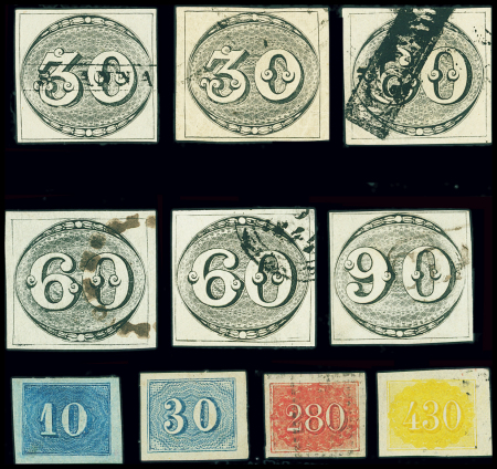 1843-61, Small selection of high quality Brazil on two