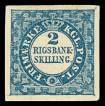 1852, 2RBS Blue, Thiele printing, plate II, N°86, type