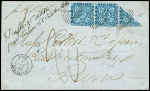 1860 Cover from Halifax to Paris bearing 1851-57 3d
