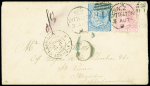 1876 Envelope from Lyttelton to SAINT-PIERRE ET MIQUELON