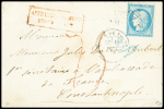 CONSTANTINOPLE 1871, Enveloppe de la Gare de Tours