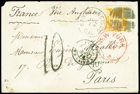 1869 10c Yellowish orange on 1870 cover from San Francisco