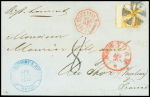 1869 10c Yellowish orange, a remarkably off-centre