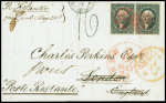 1856, Entire New York to Poste Restante in London, bearing