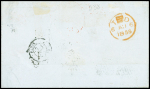 1855, Folded cover from New Orleans to Paris, bearing