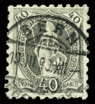 1888 40C grau, gezähnt 9 1/2, mit Vollstempel BERN