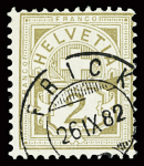1882 Ziffermuster, weisses Papier, 2C bis 15C, kpl.