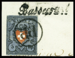 Type 13 mit Abart 1: mit kleinen Spuren der Kreuzeinfassung,