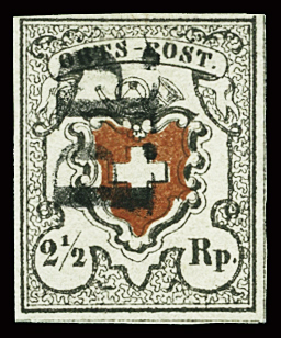 Orts-Post mit Kreuzeinfassung, Type 20, farbfrisch