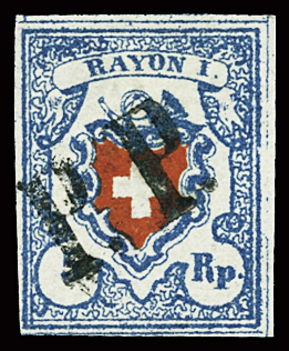 Type 16 B2/LU, dünnes Papier, ringsum sehr gut gerandet