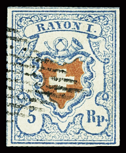 Type 10 C2/RO, auf DICKEM PAPIER (Abart 5), ringsum